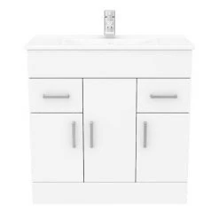 Toreno 1300mm Gloss White Vanity Unit Bathroom Suite - Depth 400/200mm -White Bathroom Furniture Shop MOD1300 n d2 460