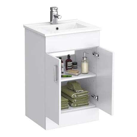 Toreno White 500mm Vanity Unit (Flat Packed) 2 Toreno White 500mm Vanity Unit (Flat Packed) - Image 2
