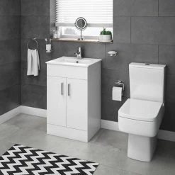 Toreno White 500mm Vanity Unit (Flat Packed) 6 Toreno White 500mm Vanity Unit (Flat Packed) -White Bathroom Furniture Shop MV500FP d2 460