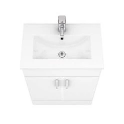 Toreno White 620mm Vanity Unit (Flat Packed) -White Bathroom Furniture Shop MV600FP d3 460