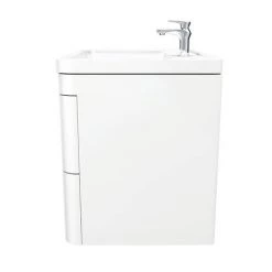 Monza Wall Hung 2 Drawer Vanity Unit w. Chrome Handles W600 x D445mm 11 Monza Wall Hung 2 Drawer Vanity Unit w. Chrome Handles W600 x D445mm -White Bathroom Furniture Shop MW2D60 D5 460