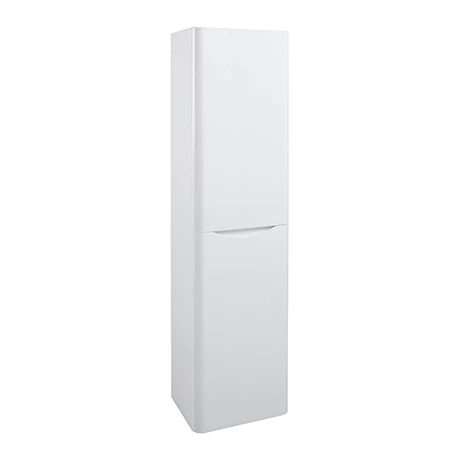 Monza Gloss White Tall Wall Hung Storage Unit - 1500mm High 1 Monza Gloss White Tall Wall Hung Storage Unit - 1500mm High