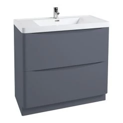 Monza Matt Grey 900mm Wide Floor Standing Vanity Unit