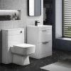 Monza Gloss White Floor Standing Sink Vanity Unit + Square Toilet Package