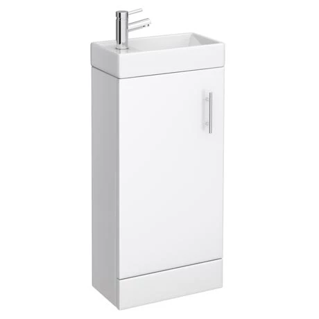 Milan Small Floor Standing Vanity Basin Unit - Gloss White (W400 x D222mm) 1 Milan Small Floor Standing Vanity Basin Unit - Gloss White (W400 x D222mm)