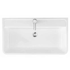 Monza Wall Hung 1 Drawer Vanity Unit w. Chrome Handle W800 x D445mm 5 Monza Wall Hung 1 Drawer Vanity Unit w. Chrome Handle W800 x D445mm -White Bathroom Furniture Shop Monza 800 Wall Hung 1 Drawer Vanity Unit with Basin d2 460