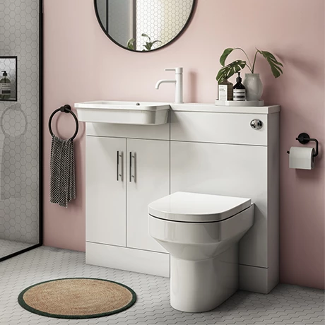 Nova Emporio Compact Semi-Recessed Combination Basin and WC Unit - 1000mm 1 Nova Emporio Compact Semi-Recessed Combination Basin and WC Unit - 1000mm