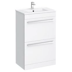 Nova 500mm Vanity Sink With Cabinet - Modern High Gloss White