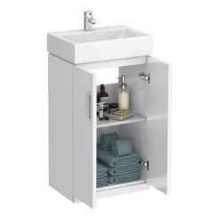 Nova Small Cloakroom Suite - Gloss White 9 Nova Small Cloakroom Suite - Gloss White -White Bathroom Furniture Shop NVCLKFS 1 460