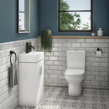Nova Small Cloakroom Suite - Gloss White 1 Nova Small Cloakroom Suite - Gloss White