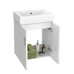 Nova Small Wall Hung 0TH Vanity + Square Toilet 7 Nova Small Wall Hung 0TH Vanity + Square Toilet -White Bathroom Furniture Shop NVCLKWH 0TH d2 460