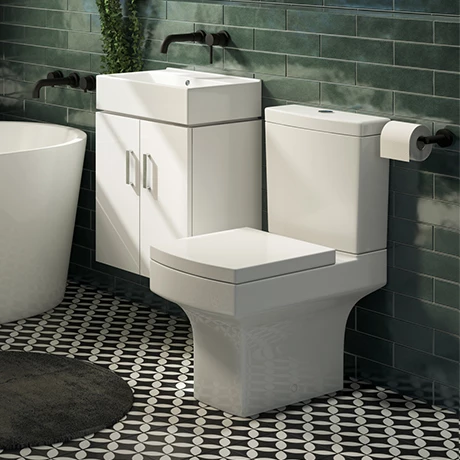 Nova Small Wall Hung 0TH Vanity + Square Toilet 1 Nova Small Wall Hung 0TH Vanity + Square Toilet