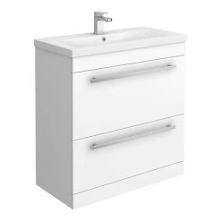 Nova 800mm Mid-Edge Basin High Gloss White Vanity Unit