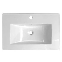 Nova 500mm Wall Hung Vanity Sink With Cabinet - Modern High Gloss White -White Bathroom Furniture Shop NVW500 D2 460