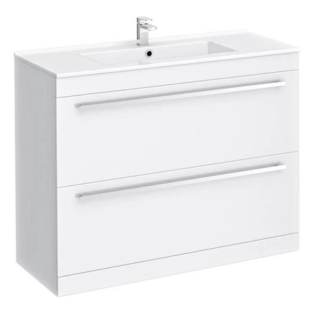 Nova 1000mm Vanity Sink With Cabinet - Modern High Gloss White 1 Nova 1000mm Vanity Sink With Cabinet - Modern High Gloss White