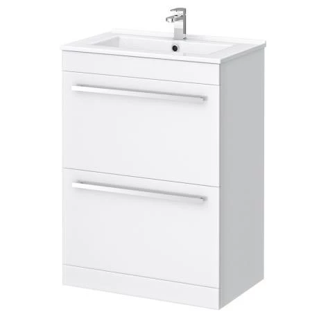 Nova High Gloss White Vanity Bathroom Suite - W1100 x D400/200mm 2 Nova High Gloss White Vanity Bathroom Suite - W1100 x D400/200mm - Image 2