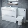 Nova High Gloss White Vanity Bathroom Suite - W1500 x D400/200mm