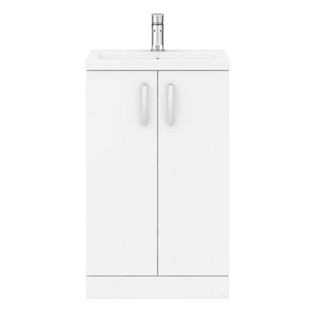 Pallas 500 Modern Gloss White Floor Standing Vanity Unit 4 Pallas 500 Modern Gloss White Floor Standing Vanity Unit - Image 4