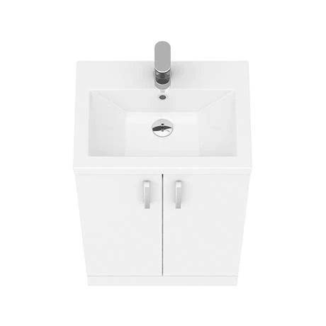 Pallas 500 Modern Gloss White Floor Standing Vanity Unit 6 Pallas 500 Modern Gloss White Floor Standing Vanity Unit - Image 6