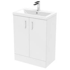 Pallas 600 Modern Gloss White Floor Standing Vanity Unit -White Bathroom Furniture Shop PAL027E d3 460