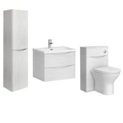 Monza White Ash Wall Hung Bathroom Furniture Package -White Bathroom Furniture Shop RDWWHPK1 d1 460