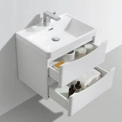 Monza White Ash Wall Hung Bathroom Furniture Package -White Bathroom Furniture Shop RDWWHPK d4 460
