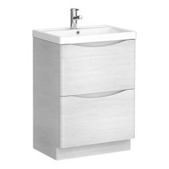 Monza White Ash 600mm Wide Floor Standing Vanity Unit