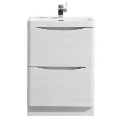 Monza White Ash 600mm Wide Floor Standing Vanity Unit -White Bathroom Furniture Shop RWA600FS d1 460