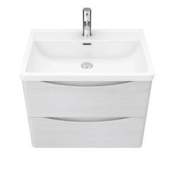 Monza White Ash 600mm Wide Wall Mounted Vanity Unit -White Bathroom Furniture Shop RWA600WM n d5 460
