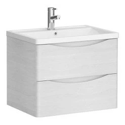 Monza White Ash 600mm Wide Wall Mounted Vanity Unit