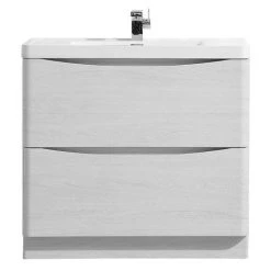 Monza White Ash 900mm Wide Floor Standing Vanity Unit -White Bathroom Furniture Shop RWA900FS d1 460