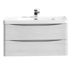 Monza White Ash 900mm Wide Wall Mounted Vanity Unit -White Bathroom Furniture Shop RWA900WM d1 460