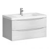 Monza White Ash 900mm Wide Wall Mounted Vanity Unit