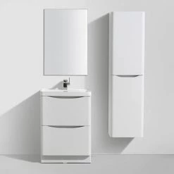 Monza White Ash 600mm Wide Floor Standing Vanity Unit -White Bathroom Furniture Shop Ronda White Ash 600mm Wide Floor Standing Vanity Unit d3 460