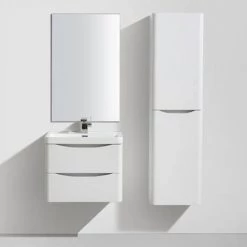 Monza White Ash 600mm Wide Wall Mounted Vanity Unit -White Bathroom Furniture Shop Ronda White Ash 600mm Wide Wall Mounted Vanity Unit detail3 460