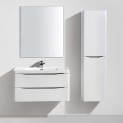 Monza White Ash 900mm Wide Wall Mounted Vanity Unit -White Bathroom Furniture Shop Ronda White Ash 900mm Wide Wall Mounted Vanity Unit d3 460