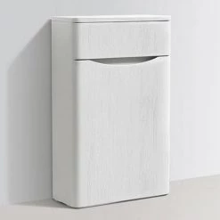 Monza White Ash WC Unit Only - 500mm Wide -White Bathroom Furniture Shop Ronda White Ash WC Unit 500mm d1 460