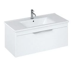 Britton Shoreditch 1000mm Wall-Hung Single Drawer Vanity Unit - Matt White