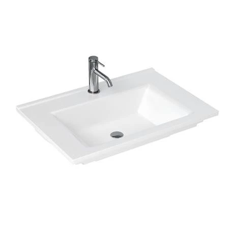 Britton Shoreditch 650mm Wall-Hung Double Drawer Vanity Unit with Black Handles - Matt White 2 Britton Shoreditch 650mm Wall-Hung Double Drawer Vanity Unit with Black Handles - Matt White - Image 2