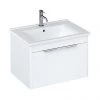 Britton Shoreditch 650mm Wall-Hung Single Drawer Vanity Unit with Chrome Handle - Matt White