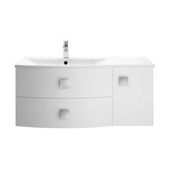 Hudson Reed Sarenna 1000mm Wall Hung Cabinet & Basin - Moon White