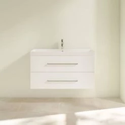 Villeroy and Boch Avento Wall Hung Vanity Unit 1000mm - Crystal White - SAVE03B401 8 Villeroy and Boch Avento Wall Hung Vanity Unit 1000mm - Crystal White - SAVE03B401 -White Bathroom Furniture Shop SAVE03B401 D2 460