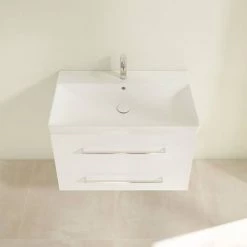 Villeroy and Boch Avento Wall Hung Vanity Unit 800mm - Crystal White - SAVE05B401 9 Villeroy and Boch Avento Wall Hung Vanity Unit 800mm - Crystal White - SAVE05B401 -White Bathroom Furniture Shop SAVE05B401 D3 460