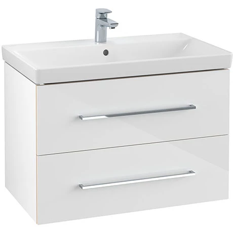 Villeroy and Boch Avento Wall Hung Vanity Unit 800mm - Crystal White - SAVE05B401 1 Villeroy and Boch Avento Wall Hung Vanity Unit 800mm - Crystal White - SAVE05B401