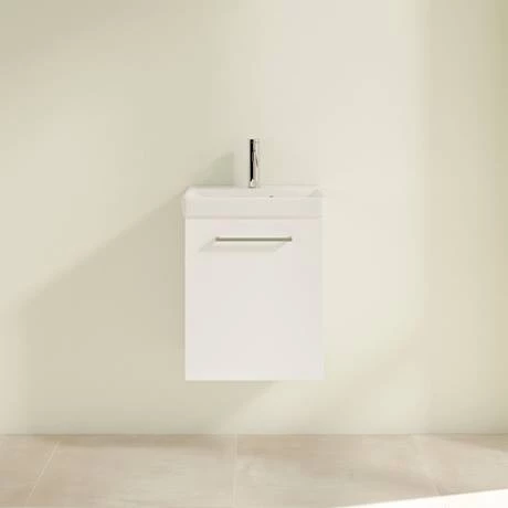 Villeroy and Boch Avento Crystal White 450mm Wall Hung 1-Door Vanity Unit 3 Villeroy and Boch Avento Crystal White 450mm Wall Hung 1-Door Vanity Unit - Image 3