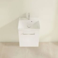 Villeroy and Boch Avento Crystal White 450mm Wall Hung 1-Door Vanity Unit 8 Villeroy and Boch Avento Crystal White 450mm Wall Hung 1-Door Vanity Unit -White Bathroom Furniture Shop SAVE15B401 D3 460