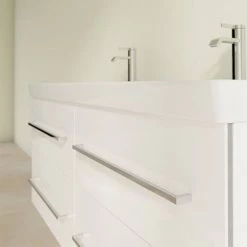 Villeroy and Boch Avento Double Vanity Unit 1180mm - Crystal White - SAVE29B401 10 Villeroy and Boch Avento Double Vanity Unit 1180mm - Crystal White - SAVE29B401 -White Bathroom Furniture Shop SAVE29B401 D4 460