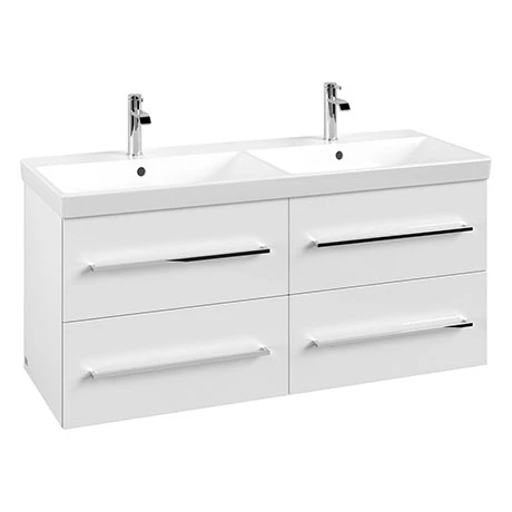 Villeroy and Boch Avento Double Vanity Unit 1180mm - Crystal White - SAVE29B401 1 Villeroy and Boch Avento Double Vanity Unit 1180mm - Crystal White - SAVE29B401