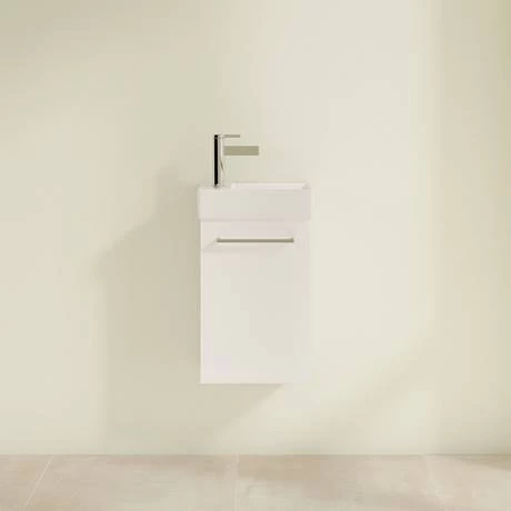 Villeroy and Boch Avento Crystal White 360mm Wall Hung Vanity Unit with Right Bowl Basin 3 Villeroy and Boch Avento Crystal White 360mm Wall Hung Vanity Unit with Right Bowl Basin - Image 3