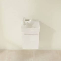 Villeroy and Boch Avento Crystal White 360mm Wall Hung Vanity Unit with Right Bowl Basin 8 Villeroy and Boch Avento Crystal White 360mm Wall Hung Vanity Unit with Right Bowl Basin -White Bathroom Furniture Shop SAVE32B401 D3 460